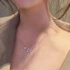 Inlaid Zircon Clavicle Chain Pentagram Shape Choker Necklaces Temperament Star Pendant  Gifts