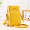 "Korean-Style Women's Fashionable Mini Crossbody Phone Bag – Solid Color, Three-Layer Zipper, Multifunctional, Simple Design Wallet"