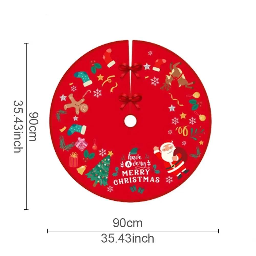 Party Decor Christmas Tree Skirt Happy New Year Merry Christmas Outdoor Blanket Snowman Santa Elk Tree Accessories