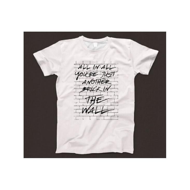 'S The Wall Album T-Shirt - Another Brick In The Wall Song Lyrics Print, Iconic Logo Design, Casual Fit Short Sleeve Tee For Concerts & Casual Attire
