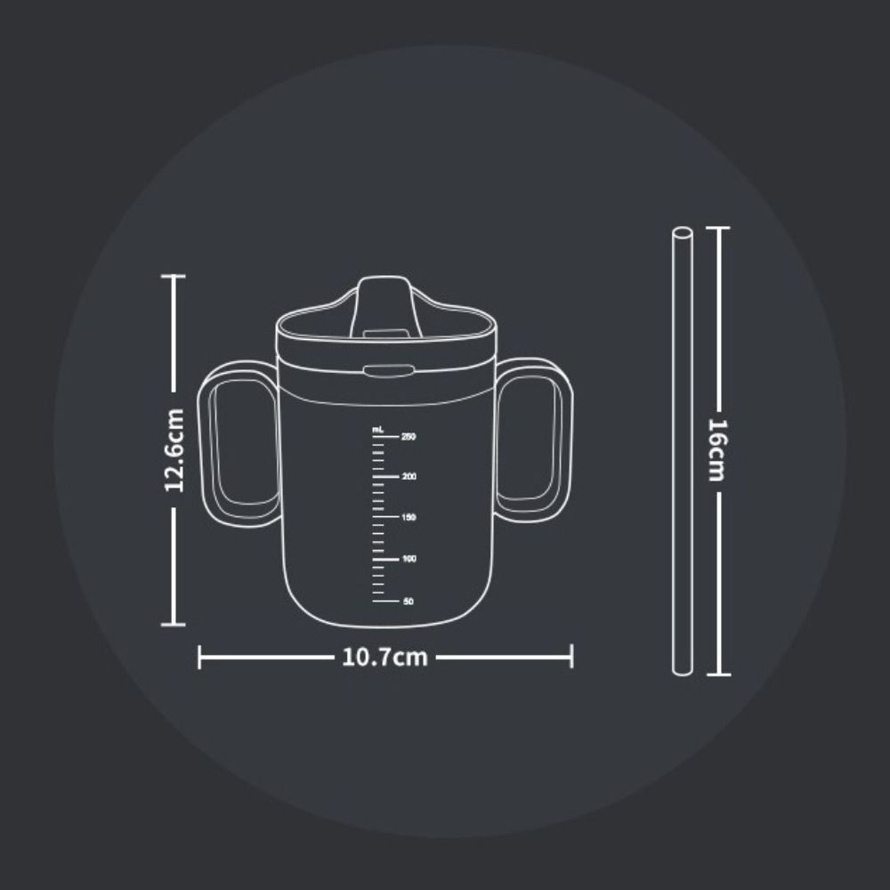 Double Handle Elderly Care Cup with Straw Baby Feeding Cup Portable Dysphagia Regulating Cup
