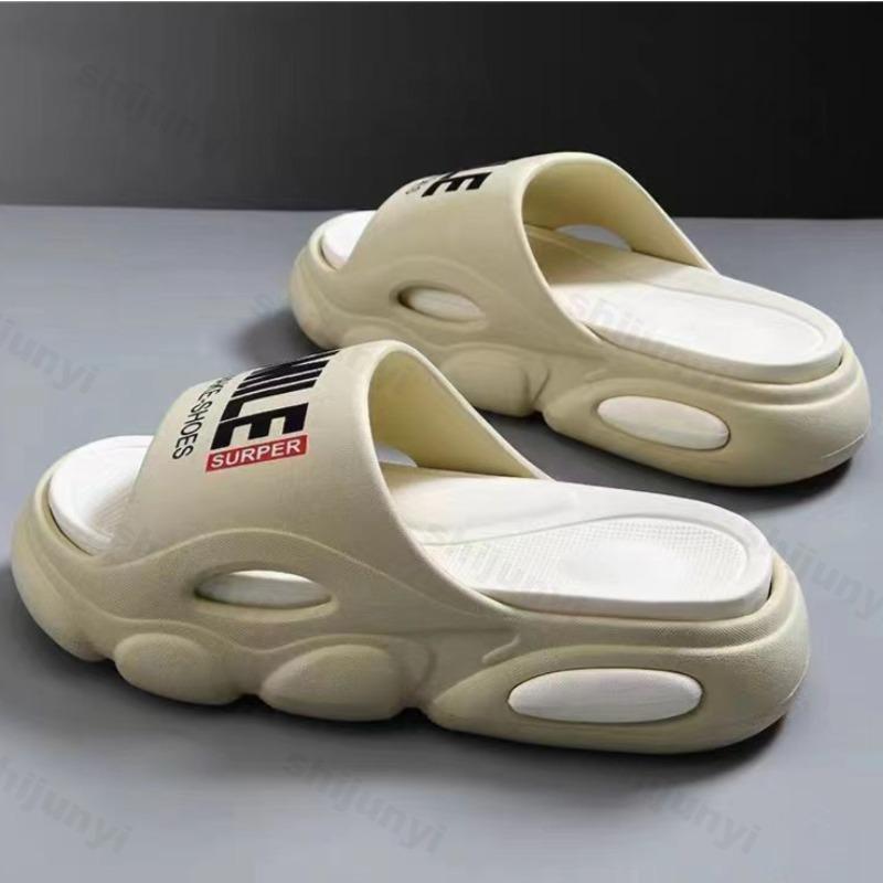Fashion Men Slippers Fashion Bathroom Slippers Comfort Home Shoes Open Toed Thick Soft Sole Breathable Flat Platform Indoor Slippers