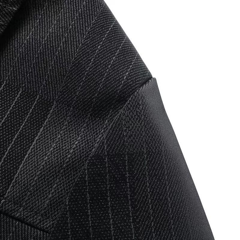 Herren Kunstleder Sterne Patches Denim Lederjacke Streetwear Streifen Schlank Oberbekleidung