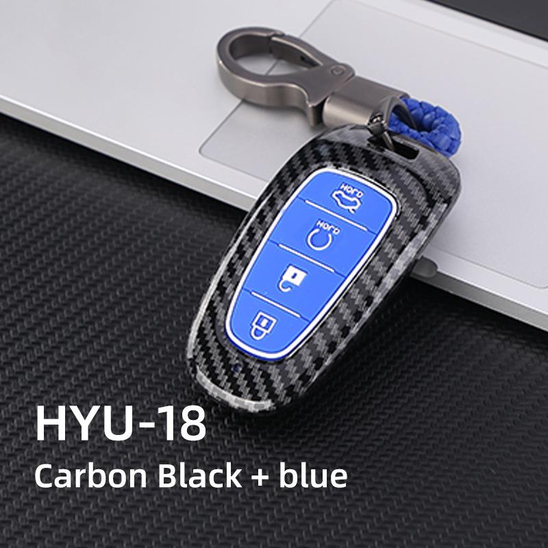 Abs Carbon Fiber Car Key Cover Case For Hyundai Tucson Hybrid Nexo Nx4 Grand Santa Fe Solaris Sonata    Accessories