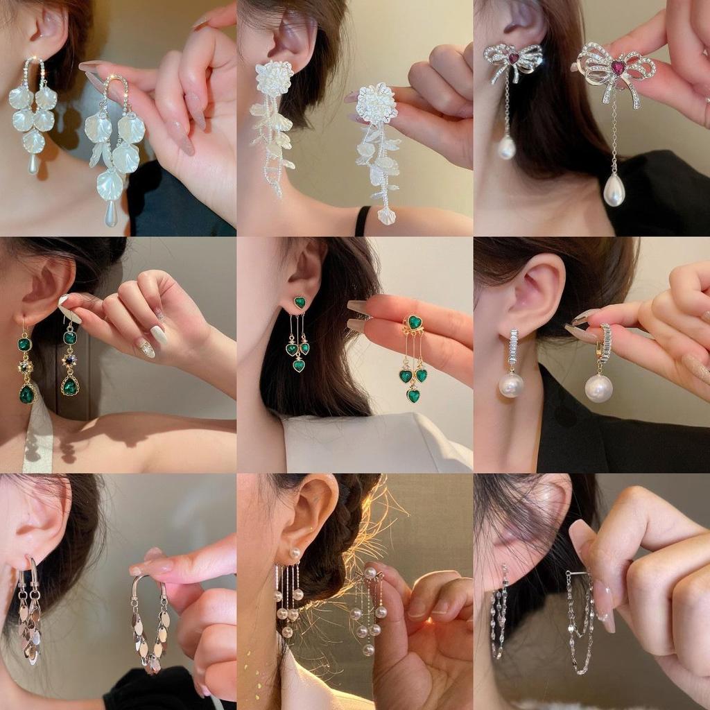 Retro Light Luxury Korean-Style Pearl Tassel Earrings for Women