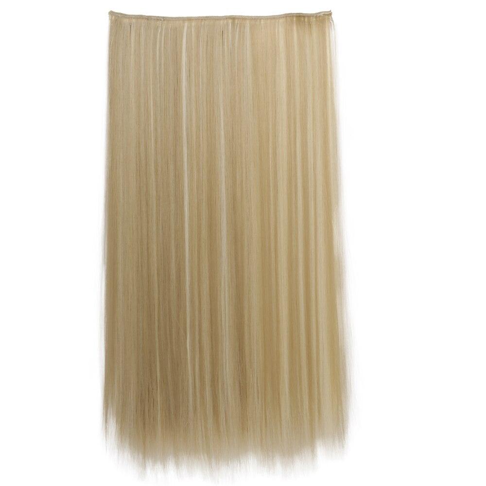 MERISIHAIR 5 Clips In Hair Extension Synthetic Long Straight Hairpiece Haistyle High Temperature Fibert Golden Brown Black