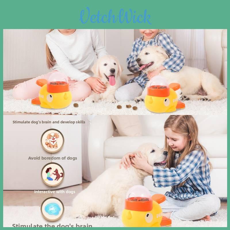Small Yellow Duck Pet Interactive Toy Feeder For Cats And Dogs