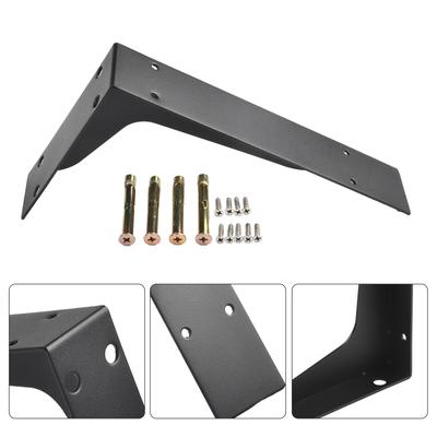 Bracket Furniture Heavy Duty Bracket Hardware Bracket Large Metal Shelf Space Saving Wall Mounted 8 X Screws Black
