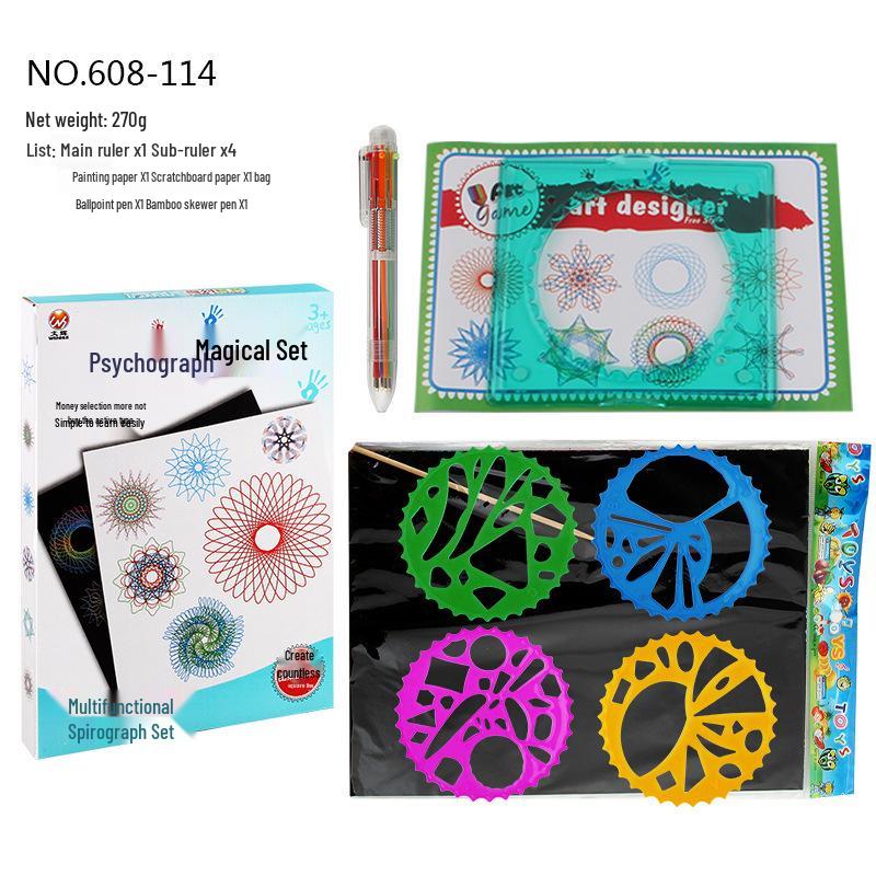 Kids  Multitool Art Set: Creative Ruler, Stationery & Kaleidoscope