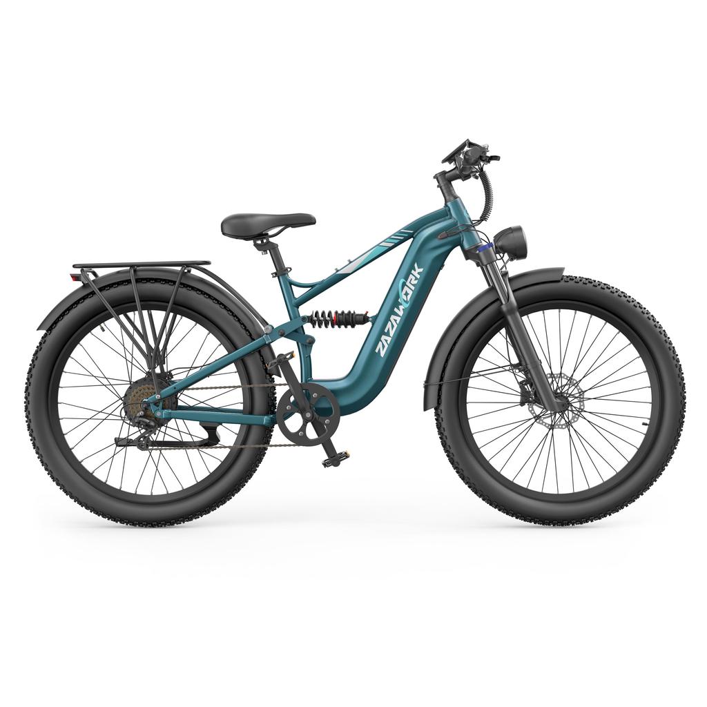 ZAZAWORK CF500: 1000W eats mountains. 48V20Ah lasts weeks. 27" tires grip hard. Two-seat e-bike