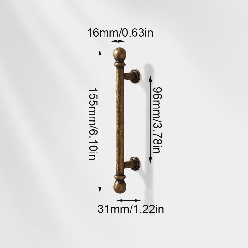 1PC Roll Plated Single Hole Handles Zinc Alloy Handle Heavy Duty Wardrobe Handles Solid Zinc Antique Brass Knobs