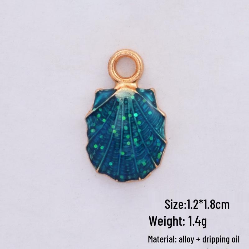 Korean Alloy Pearlescent Seashell & Starfish Pendant for DIY Jewelry Accessories