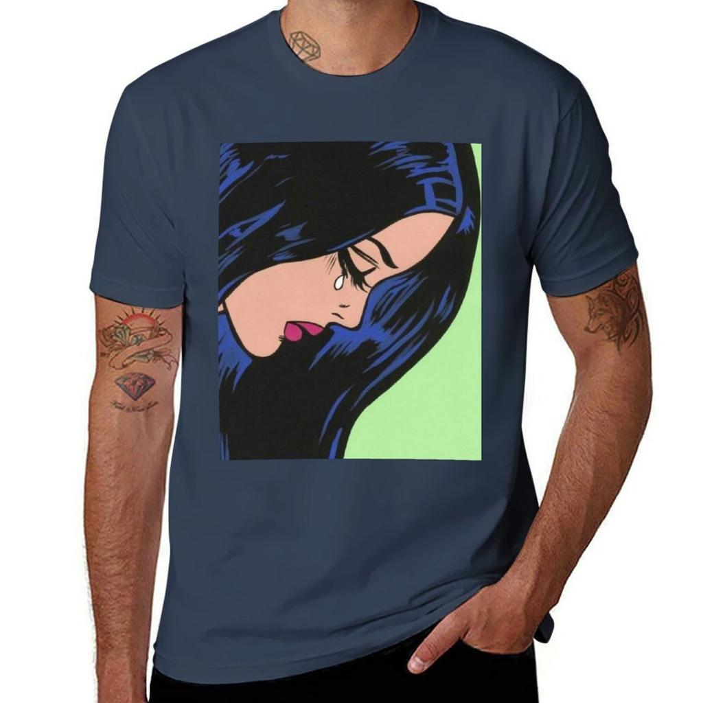 Black Hair Comic Girl Crying Tshirt Funny T Shirts Unisex Tshirt