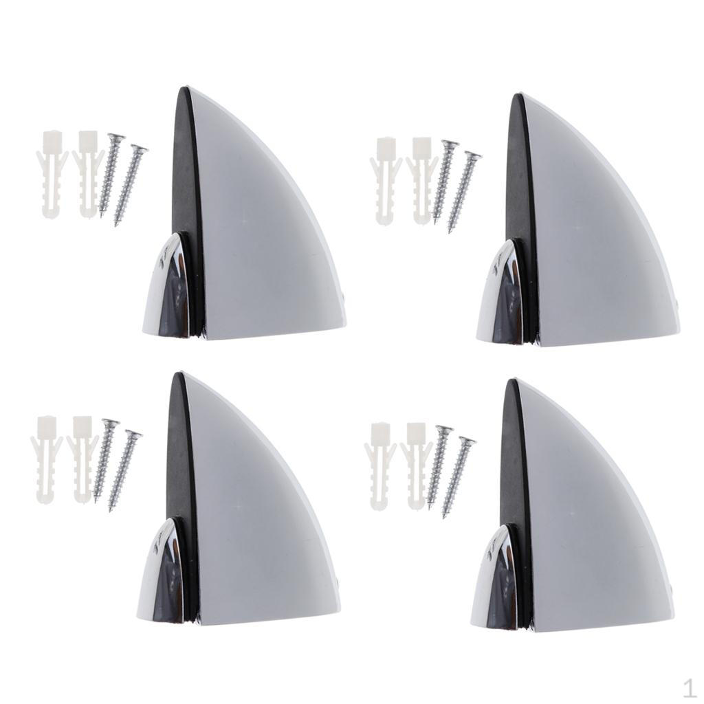 

4 Pieces Heavy Duty Glass Clamps Clip Brackets Holders with Screws Shelf Handrail Staircase XL
