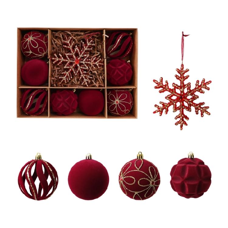 Christmas Tree Display Ornament Set, Plastic Holiday Hanging Items for Seasonal Tree Trim and Indoor Household Use