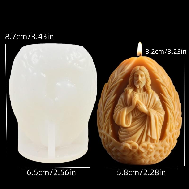 Bunny Pushing Door Castle Candle Silicone Mold Cute Rabbit Open Door House Resin Mould Easter Bunny Gypsum Molds Easter Gift