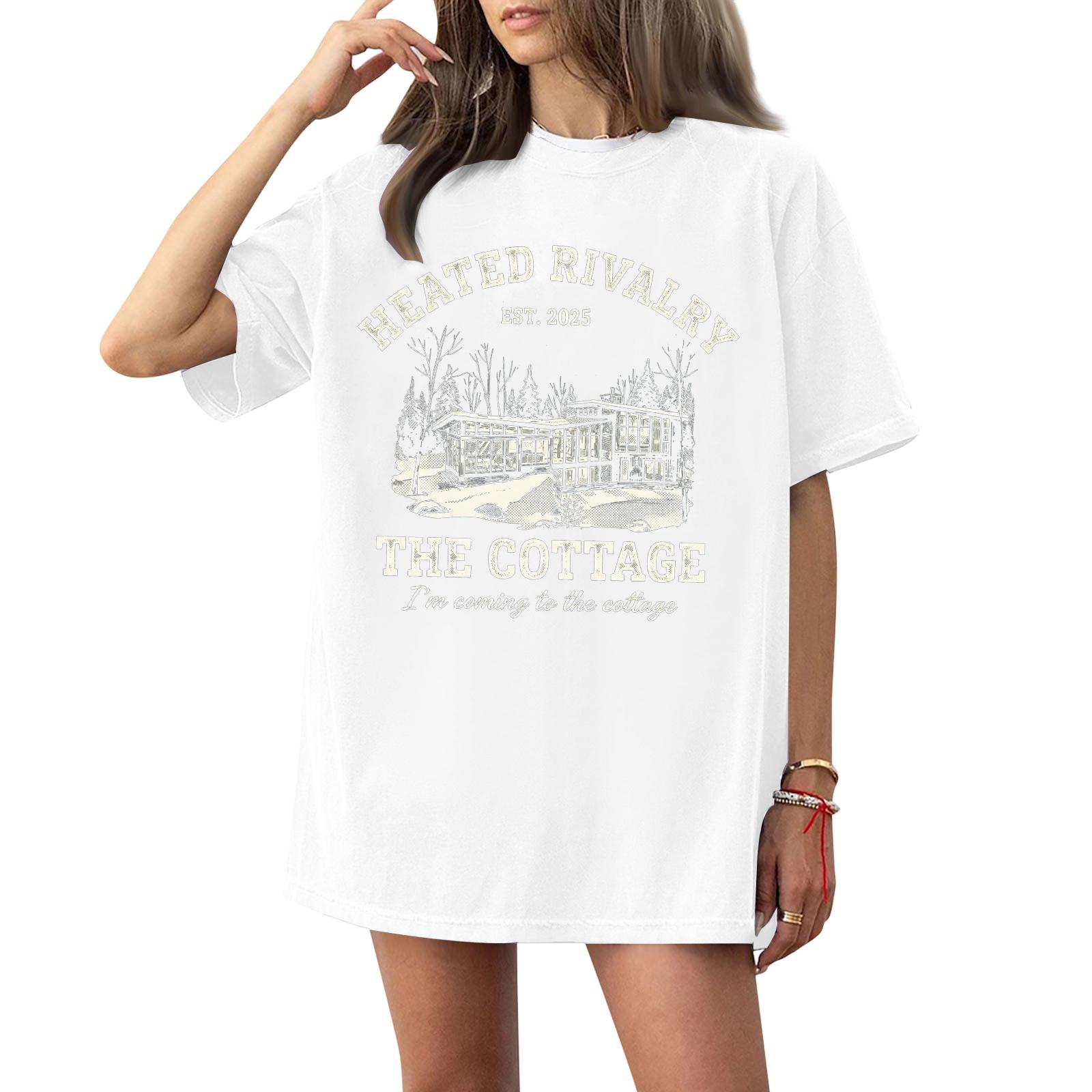 

Women s And Men s Fashionable Round Neck Casual Print Short Sleeved T-shirt Top XL білий