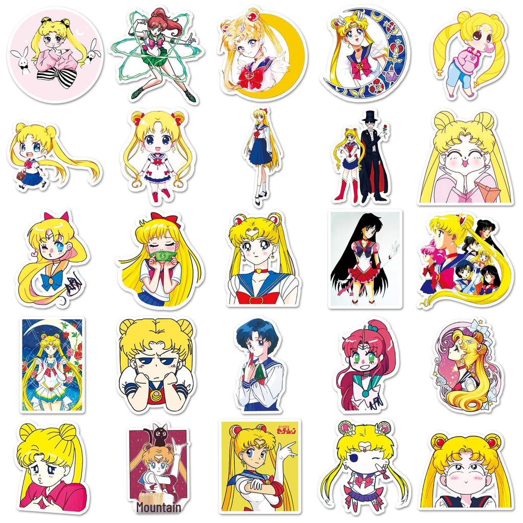 51 Cute Sailor Moon Stickers: Japanese Anime Decor for Water Bottles, Journals, and Resin Crafts