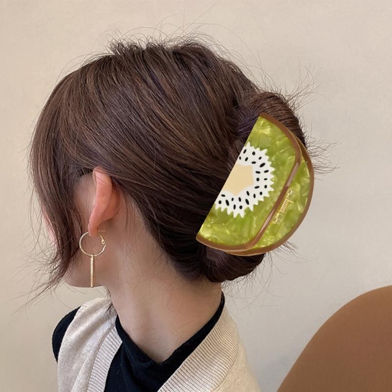 Stylish Fruit Acetate Hair Claw Clip Unique Designs Women's Hair Accessory for Daily Outings and Casual Gatherings