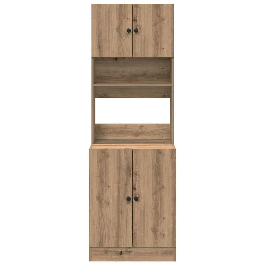 Kitchen Buffet with Shelf 2 Pcs Artisan Oak 60 X 50 X 180 Cm