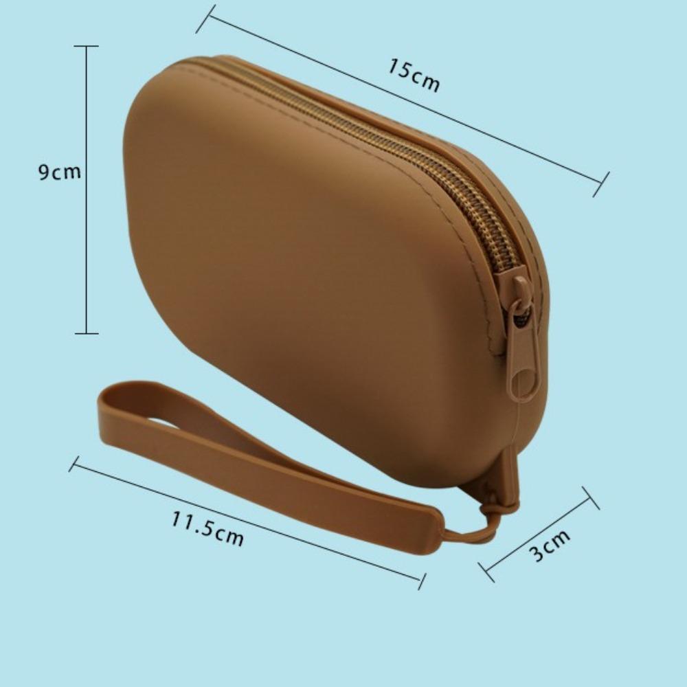 Silicone Cosmetic Storage Bag with Zipper Makeup Brush Holder Portable Makeup Pouch  Women
