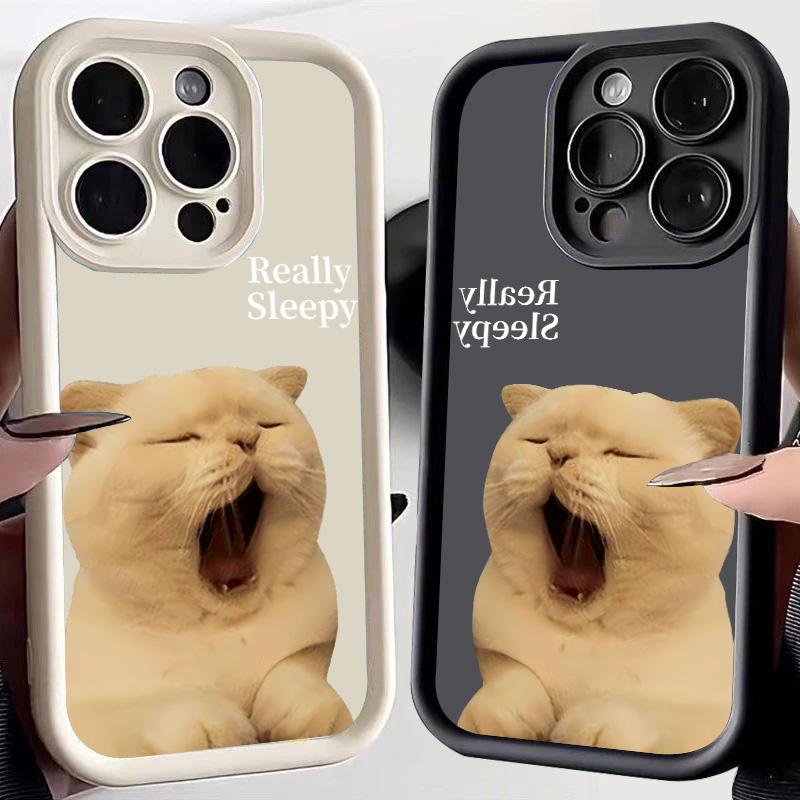 Sleep Cat Soft Phone Case For Samsung Galaxy S24 S23 S22 Ultra S21 FE A14 A52 A32 A33 A13 A53 A34 A54 A15 A35 A55 Silicone Cover