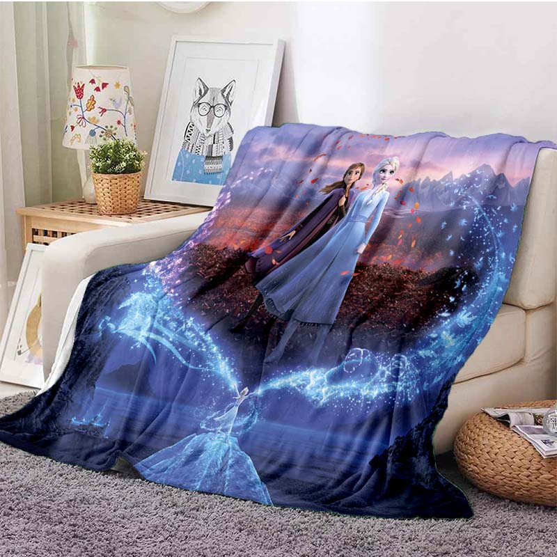 Disney Frozen Princess Flannel Blanket for Beds Hiking Picnic Fashionable Bedspread Throw Blanket