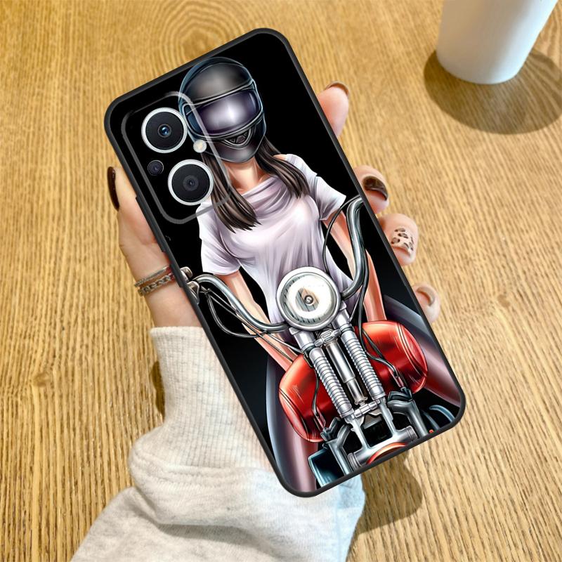 Motorradmädchen Anime Hülle Für OPPO Reno 14 F 10 11 12 13 Pro 13F 12F 11F 7 8 Lite OPPO Find X6 X5 X8 X9 Pro Hülle
