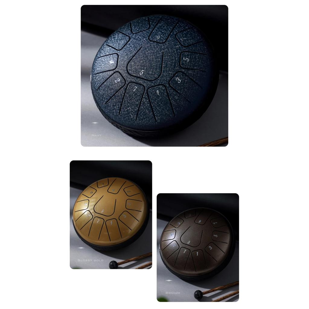 Steel Tongue Drum 6 Inch 11 Notes D Tones Glucophone Ethereal Drum Music Drum Tongue Drum Percussion Instrument