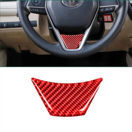 For Toyota Corolla 2014-2018 Red Carbon Fiber Lower Steering Wheel Cover Trim