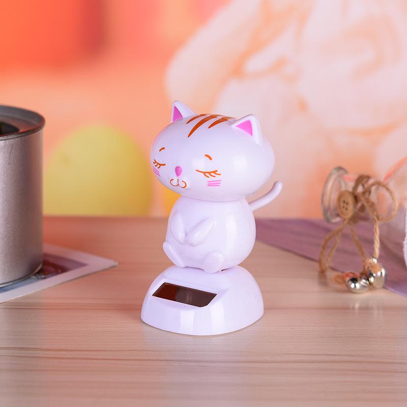 Hot Selling Solar Car Ornaments Creative Car Accessories Swinging Cat Cartoon Doll Toys
