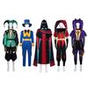 European & American Halloween Circus Cosplay: Harlequin Green, Pierrot Red, & Ticket Collector Clown Costumes