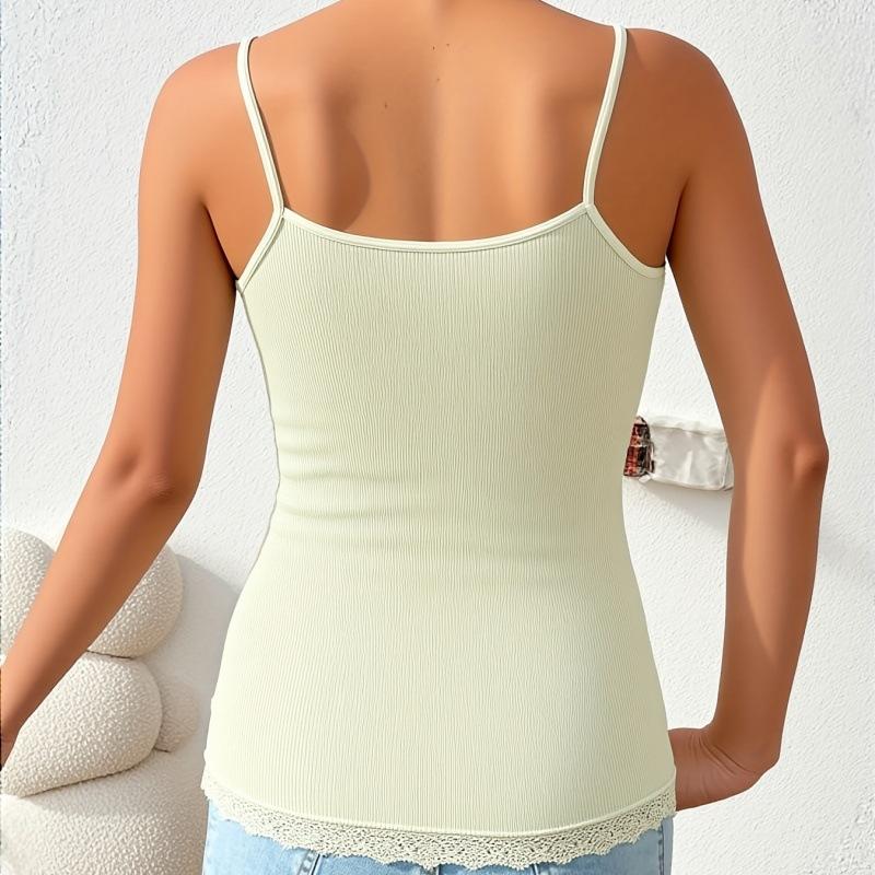 Lace Halter-neck Vest for Everyday Wear, Flattering Silhouette and Comfortable Ribbed Detailing.