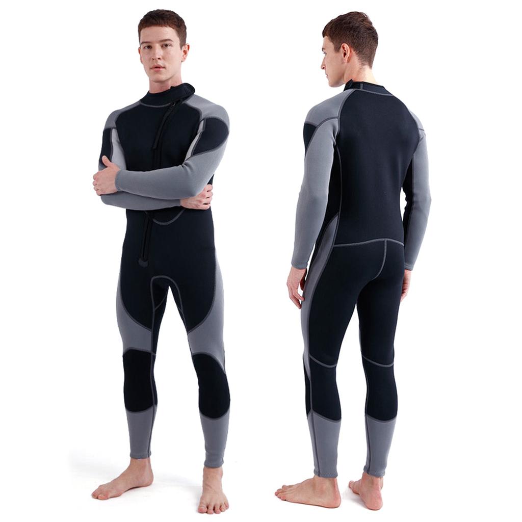 3mm Neoprene Wetsuit for Men Front Zip Full Body Diving Suit for Snorkeling Surfing Scuba Diving Swimming