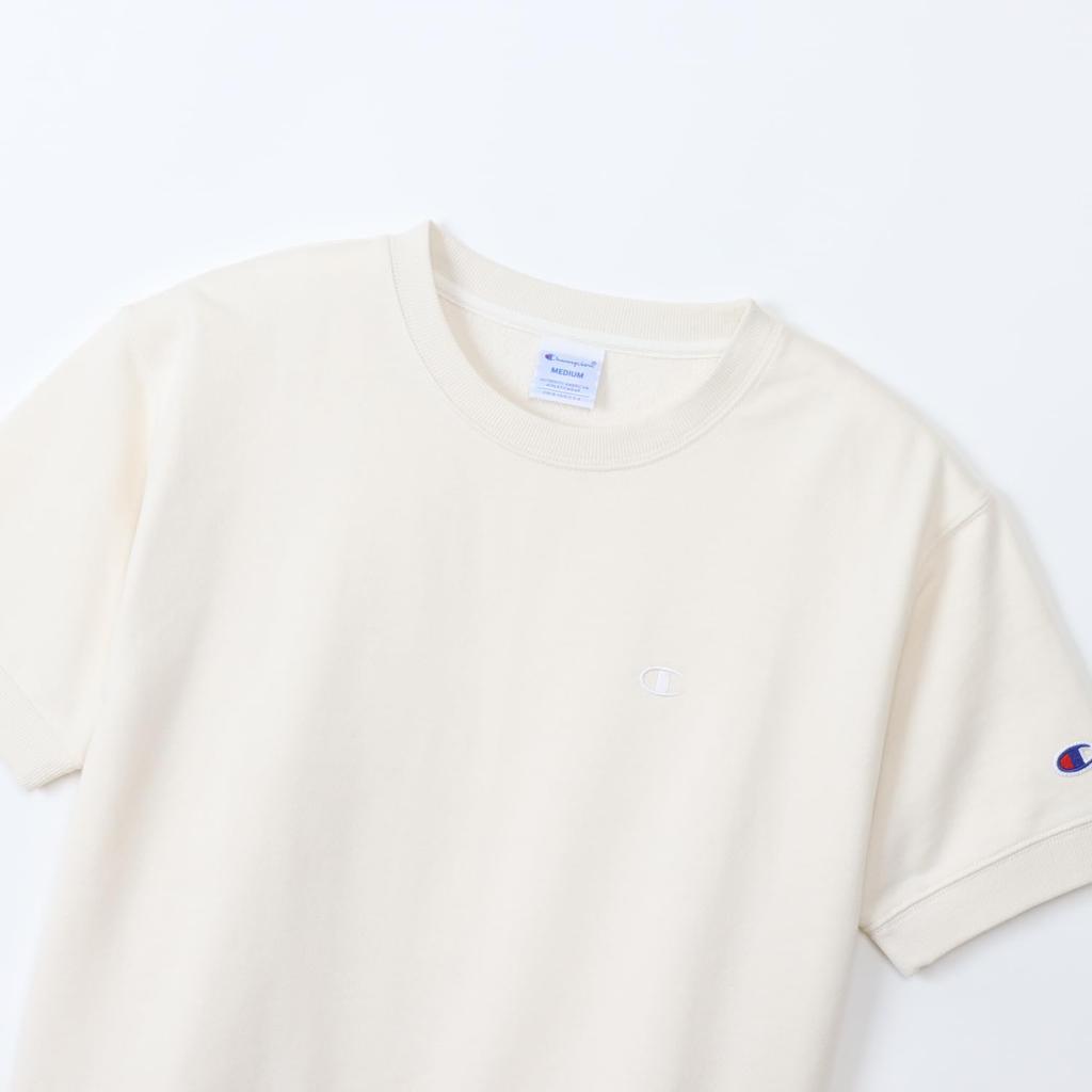 Champion Basic Short Sleeve Crew Cotton USA Embroidered Logo Women's Sweatshirt, CW-Z008-020-L, Neck, Fleece, Logo, One-Point