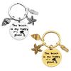 Strandtema Rostfritt Stål Nyckelring Sjöborre Snäcka Hawaii-stil Mode Nyckelring Praktisk Sommarresor Gåva
