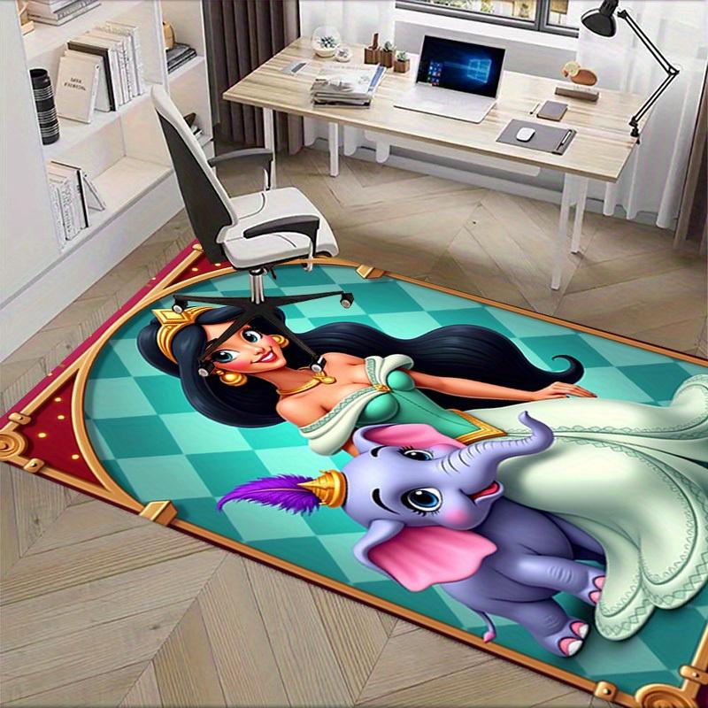 3D Printed Elephant, Princess Jasmine Anti-Slip Rug - Machine Washable Office Rug for Living Room, Bedroom, Office - Multiple Sizes