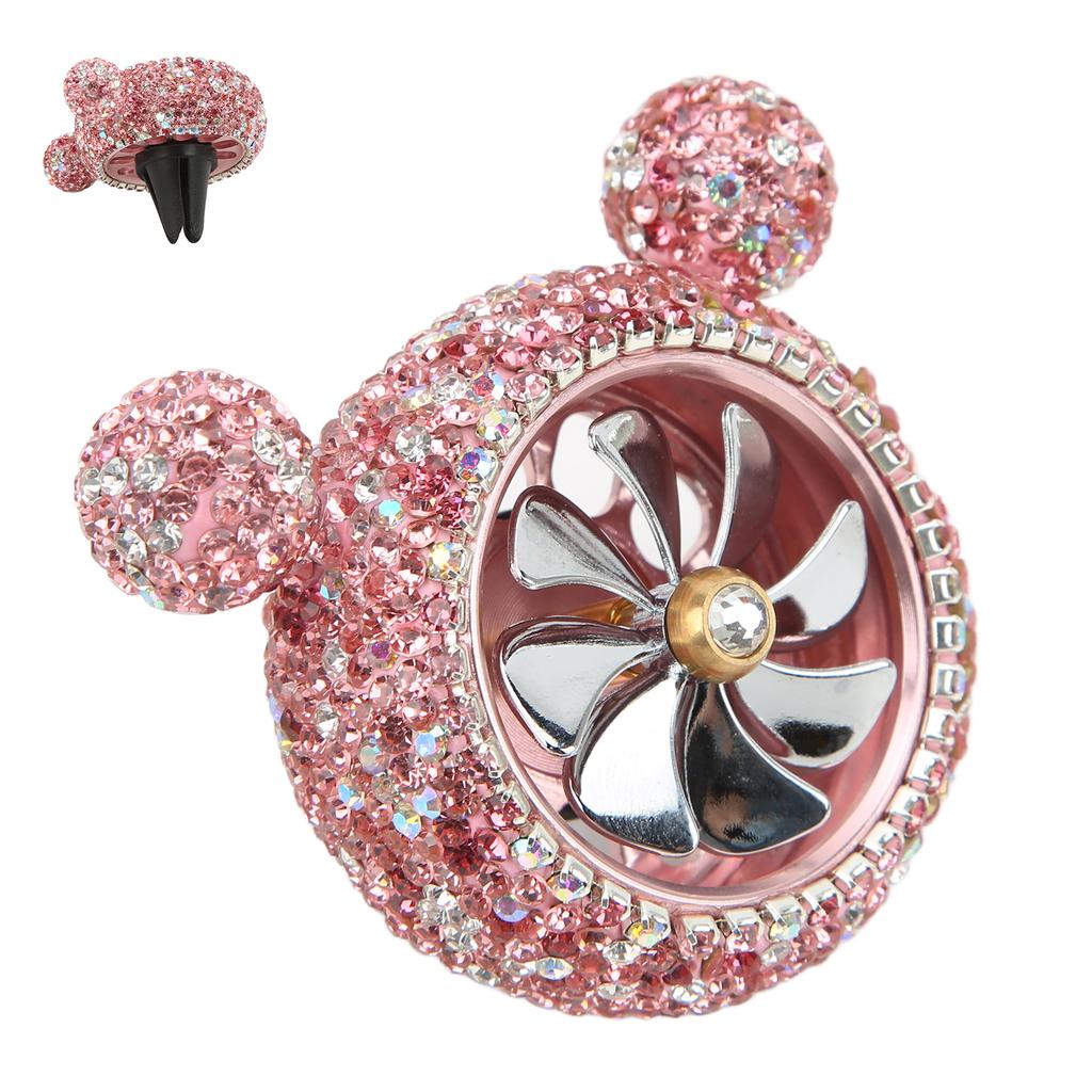 Car Air Vent Fragrance Decoration Sparkly Rhinestones Cute Shape Interior Car DecorationPink
