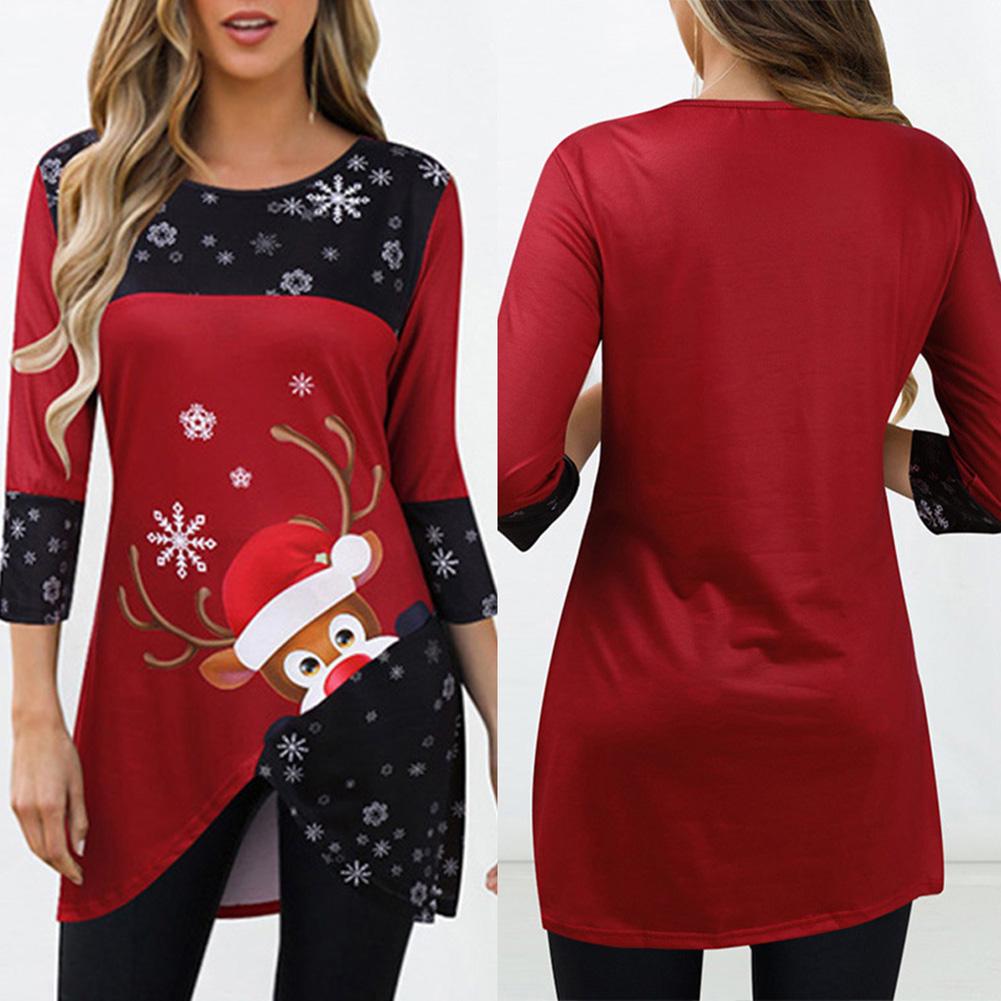 Women Blouse Pullover Christmas T-shirt 