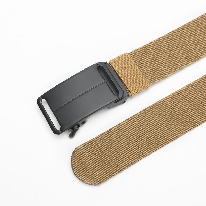 Business Stretch Canvas Toothless Automatic Buckle Belt Men'S Multi-Color Optional Casual Woven Belt