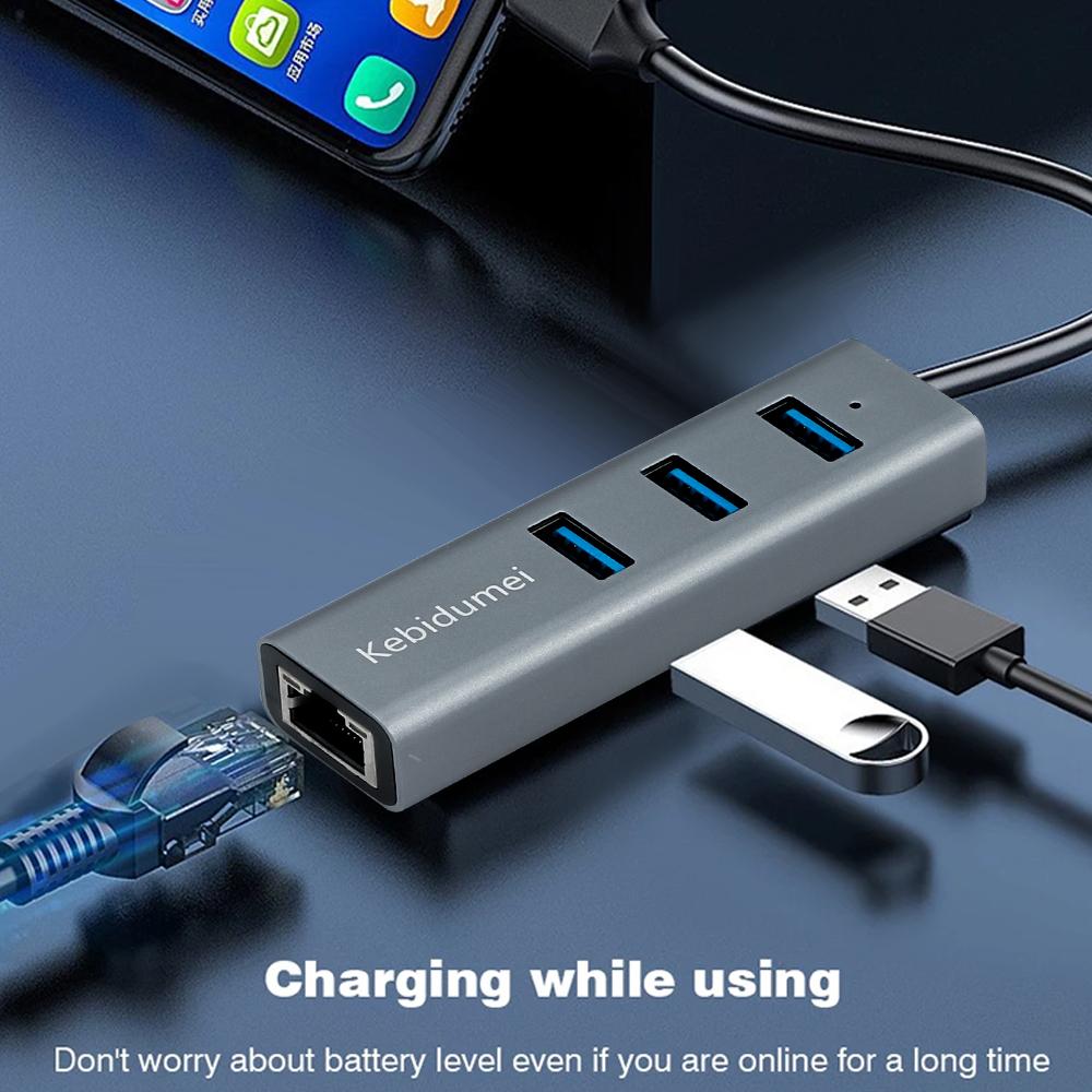 USB 3.0 Type C HUB 1000Mbps Ethernet Adapter USB 3.0 Network Card to RJ45 Lan Hub for MacBook Laptop Computer