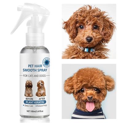 Evcil Hayvan Tüylerini Düzelten Sprey, Kediler ve Köpekler İçin Anti-statik Sprey, Saçları Açan, Nemlendiren, Onarıcı ve Güzelleştirici 100ML