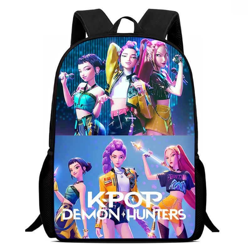 Demon Hunters Backpack Kpop Demon Hunters 17 Inch School Bag