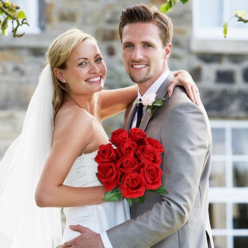 

Artificial Roses 10X Faux Roses With Stems Romantic Home Decor For Valentine s Day Party Mother s Day Birthday CHINA