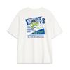 Li Ning X Disney Monsters University Collaboration Casual Loose Letter Pattern Round Neck Summer Short Sleeve T-Shirt Unisex T-Shirt AHSU497-1
