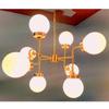Mid Century Style Bistro Globe Shade light Brass Sputnik Decorative Chandelier