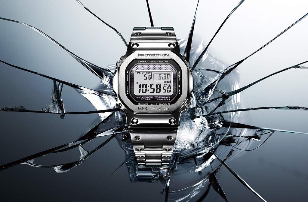 CASIO Digital Solar Full Metal G-SHOCK Men's Radio-Controlled Watch, Silver, GMW-B5000D-1 [Used]