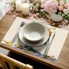 Watercolor Line Flowers Placemat Set of 4 Spring Summer Floral Placemats Seasonal Table Mats for Indoor Outdoor Home Kitchen Dining Decor Party Farmho