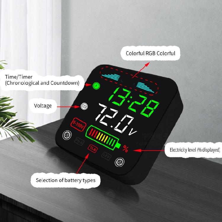 DC9-100V Battery Capacity Voltmeter Tester Battery Capacity Indicator for Motorcycle Lead-acid Lithium LiFe Battery