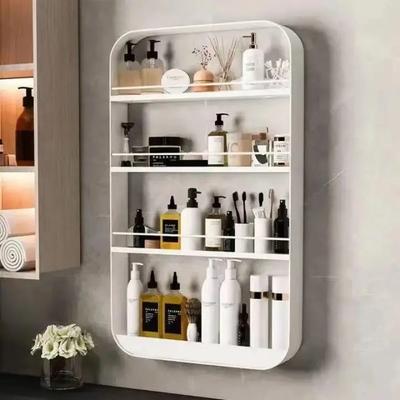 Bathroom Storage Shelf Kitchen Mounted Storage Rack Wall Mounted Shelves Bathroom Framed Multi-Layer Punch-Free Cosmetic Shelf